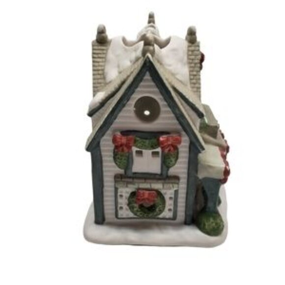 Partylite Glazed Ceramic Pottery  Candle Shop Tealight Candle House Holder - Picture 4 of 5